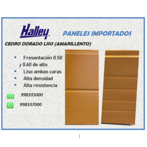 Panel Cedro Dorado Liso Amarillo